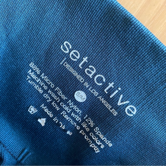 Set active sculptflex ribbed V bra and seamless leggings SET turquoise blue - Picture 10 of 10